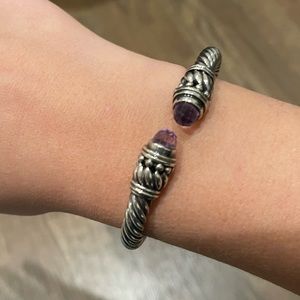 Sterling Silver bracelet with Amatista stones